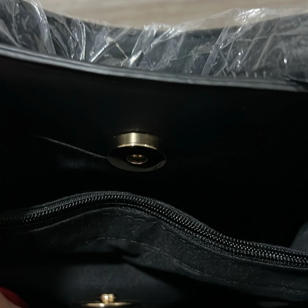 AOTA Elegant Black Vegan Leather Bag - Picture 7 of 12